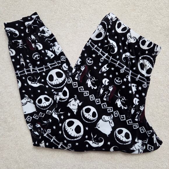 Disney Nightmare Before Christmas Skellington Women's L (12/14) Fleece PJ Set - Picture 11 of 16